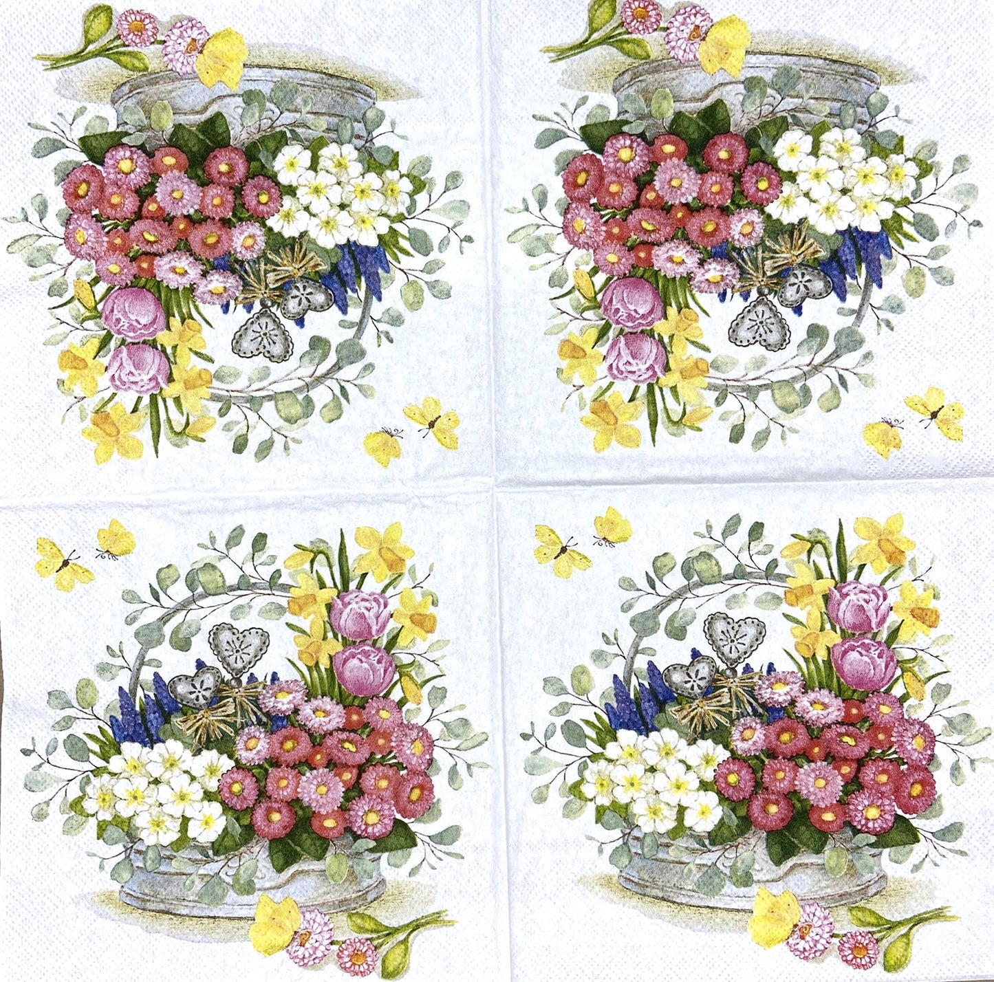 Decoupage Napkins 6.5" (2pcs)- Spring Flowers Decoration