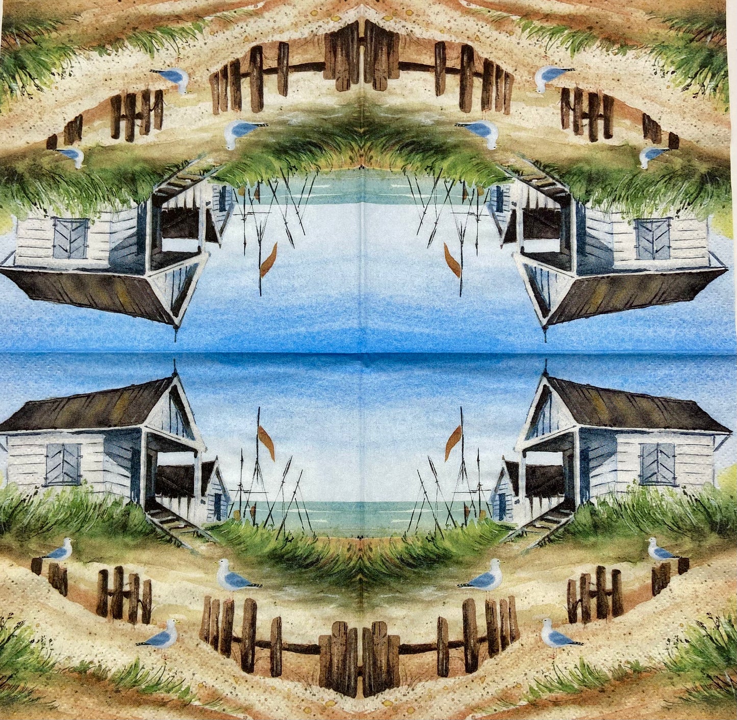 Decoupage Napkins 6.5" (2pcs)- Summer House on Sandy Seashore