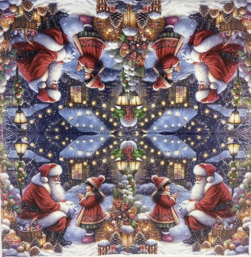 Decoupage Napkins 6.5" (2pcs)- Talking to Santa