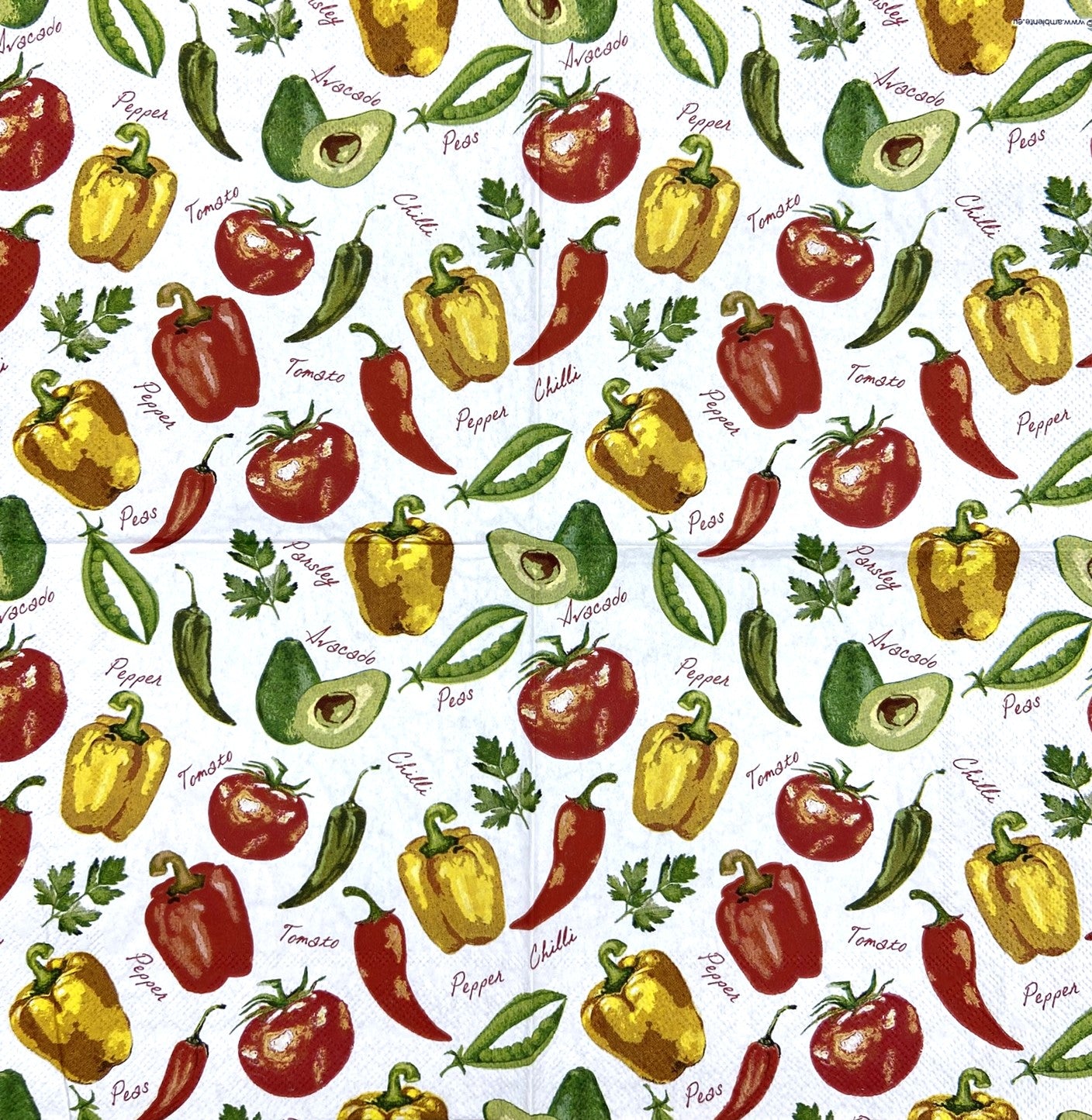 Decoupage Napkins 6.5" (2pcs)- Vegetables and Herbs