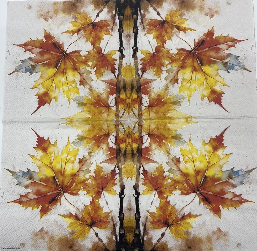 Decoupage Napkins 6.5" (2pcs)- Vibrant Leaves
