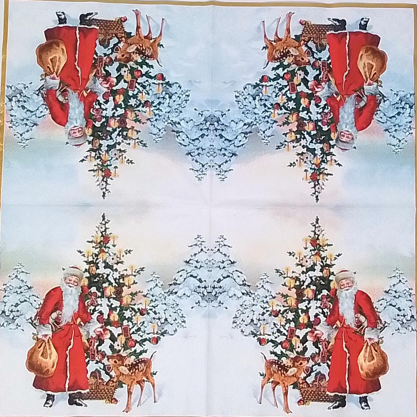 Decoupage Napkins 6.5"- Annual Christmas Santa