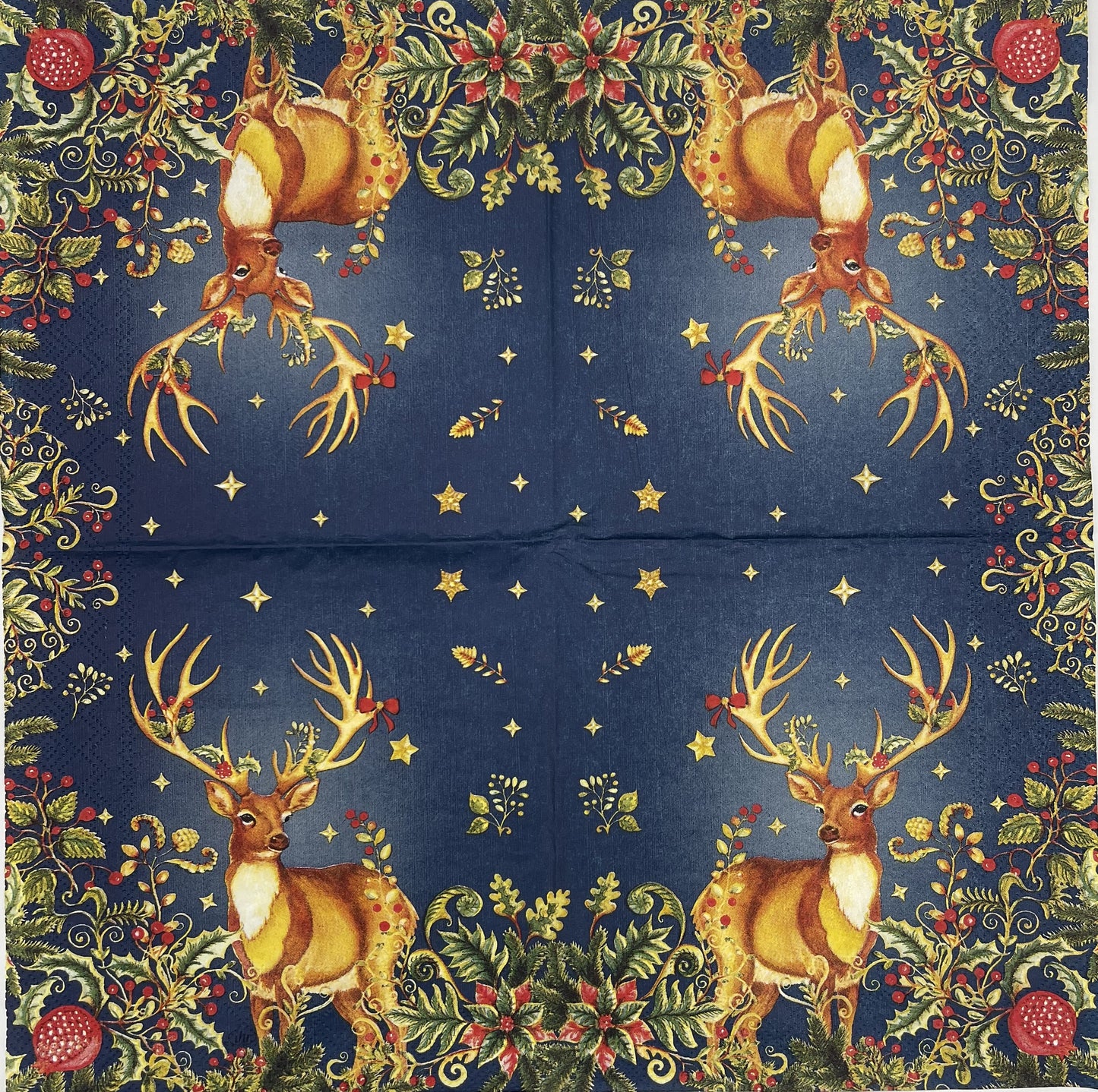 Decoupage Napkins, Lunch 6.5" (2pcs)- Opulent Deer