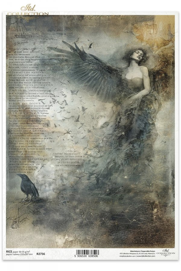 Decoupage Rice Paper - Dark Angel A4