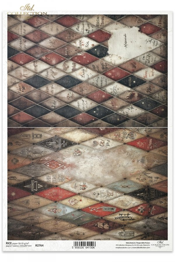 Decoupage Rice Paper - Harlequin PatternA4