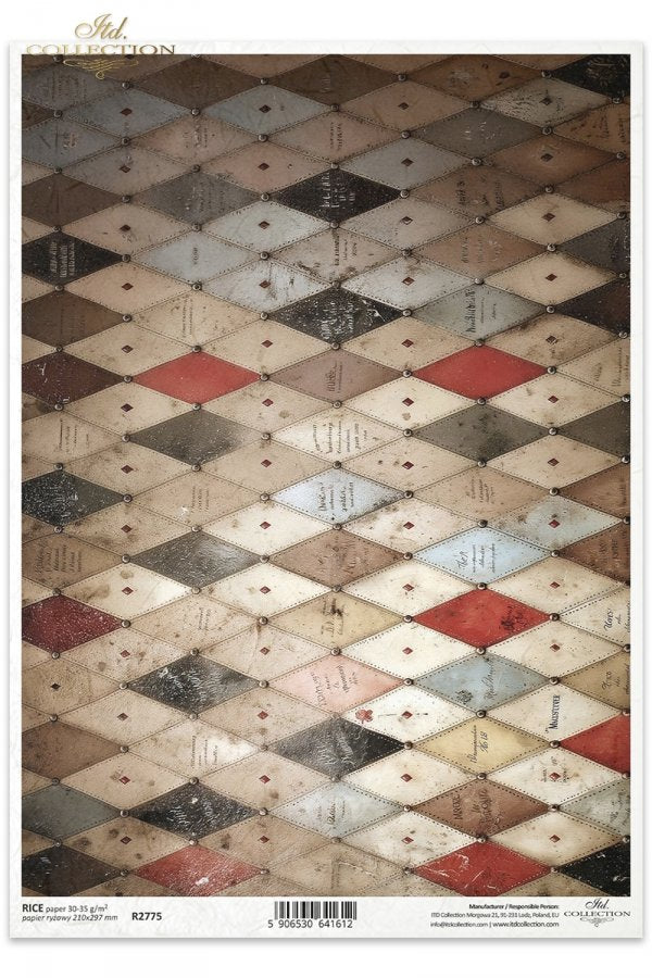 Decoupage Rice Paper - Harlequin Pattern IVA4