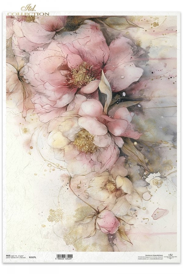 Decoupage Rice Paper - Pink Peonies
A3