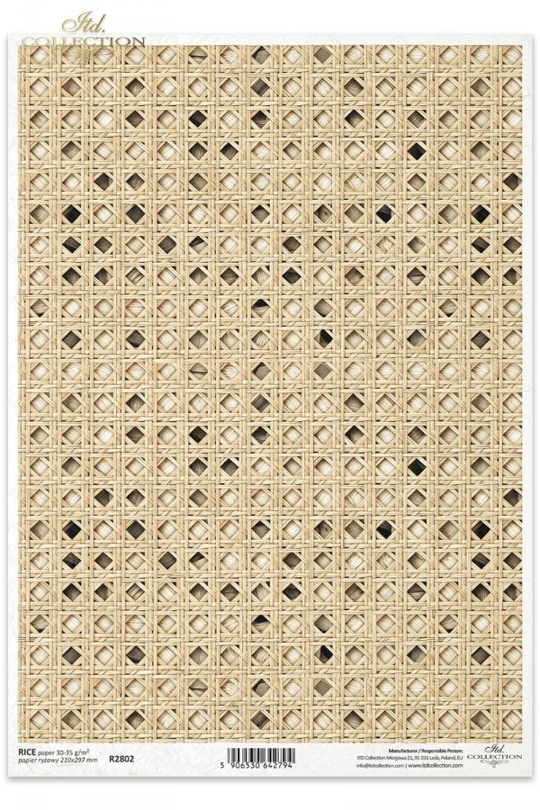 Decoupage Rice Paper - Rattan Pattern