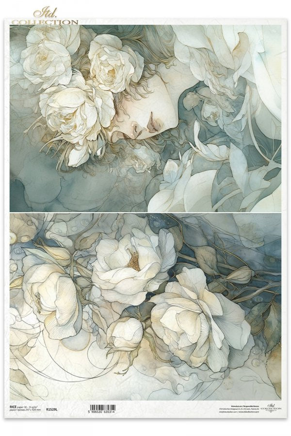 Decoupage Rice Paper - Rose BouquetA3