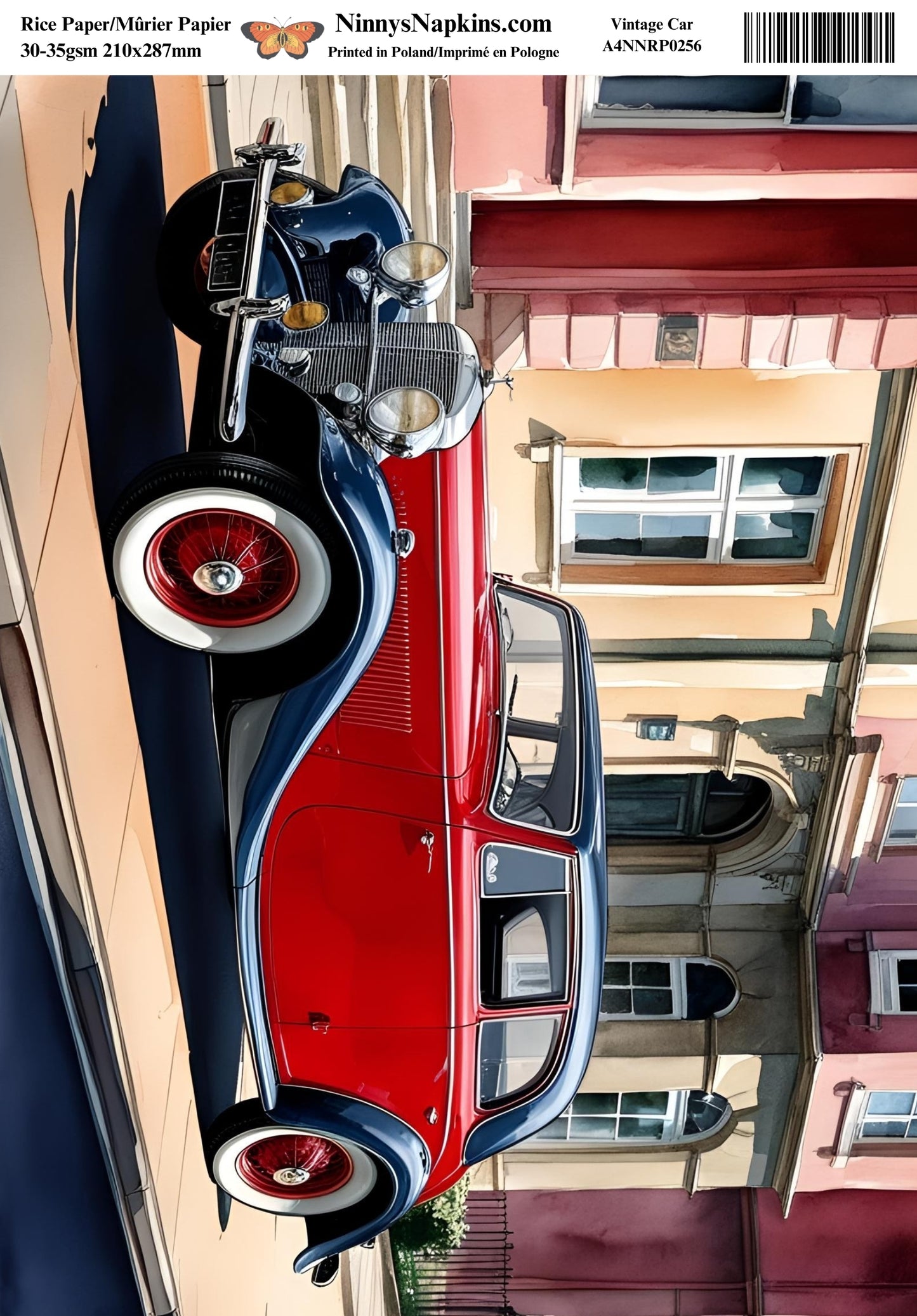 Decoupage Rice Paper - Vintage Car III