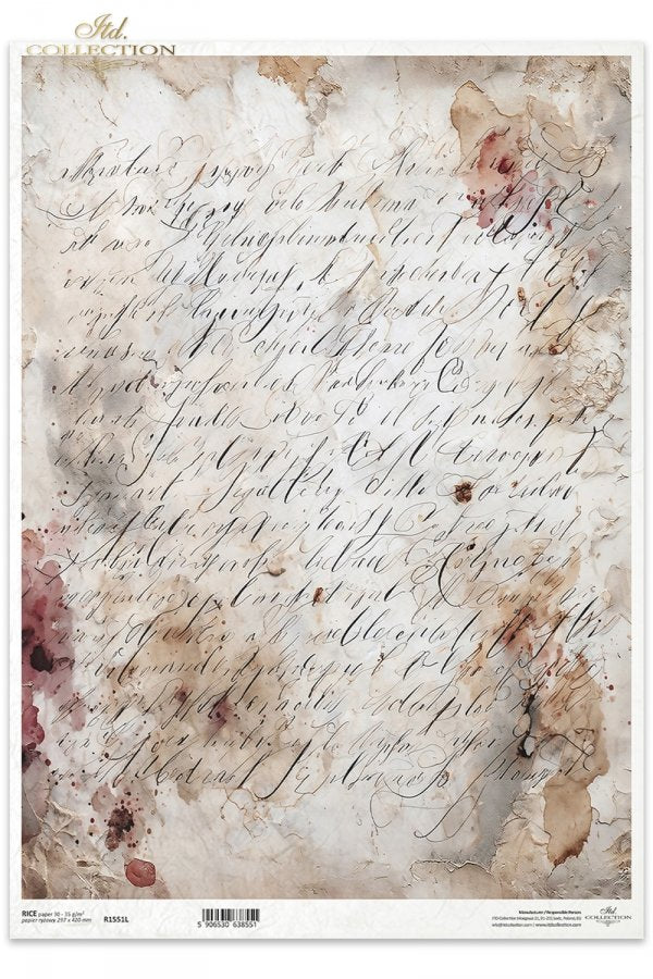 Decoupage Rice Paper - Vintage Letter IIA3