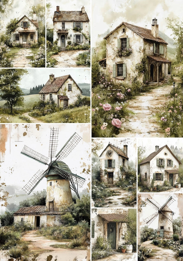 Decoupage Rice Paper A4 - Green Countryside