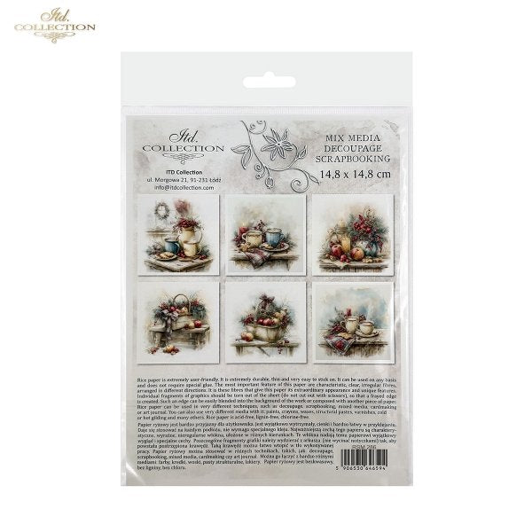 Decoupage Rice Paper Mini Set - Christmas, Baskets II