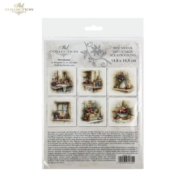 Decoupage Rice Paper Mini Set - Christmas, Kitchen
