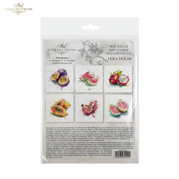 Decoupage Rice Paper Mini Set - Fruit