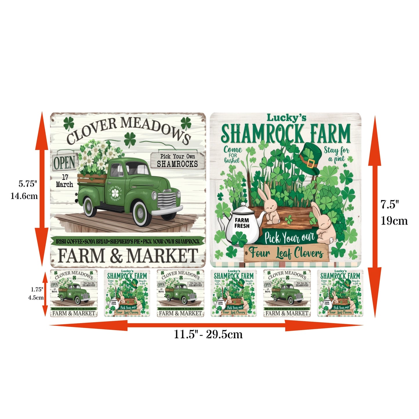 Decoupage Rice Paper Set of 4 - Irish Signs