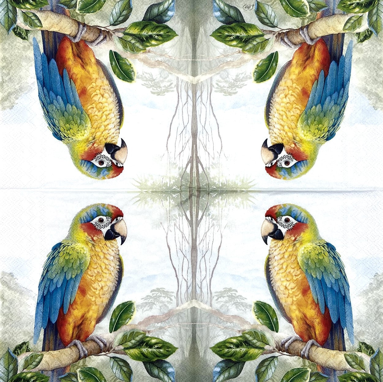 Decoupage napkins 6.5" (2pcs)- Exotic Parrot
