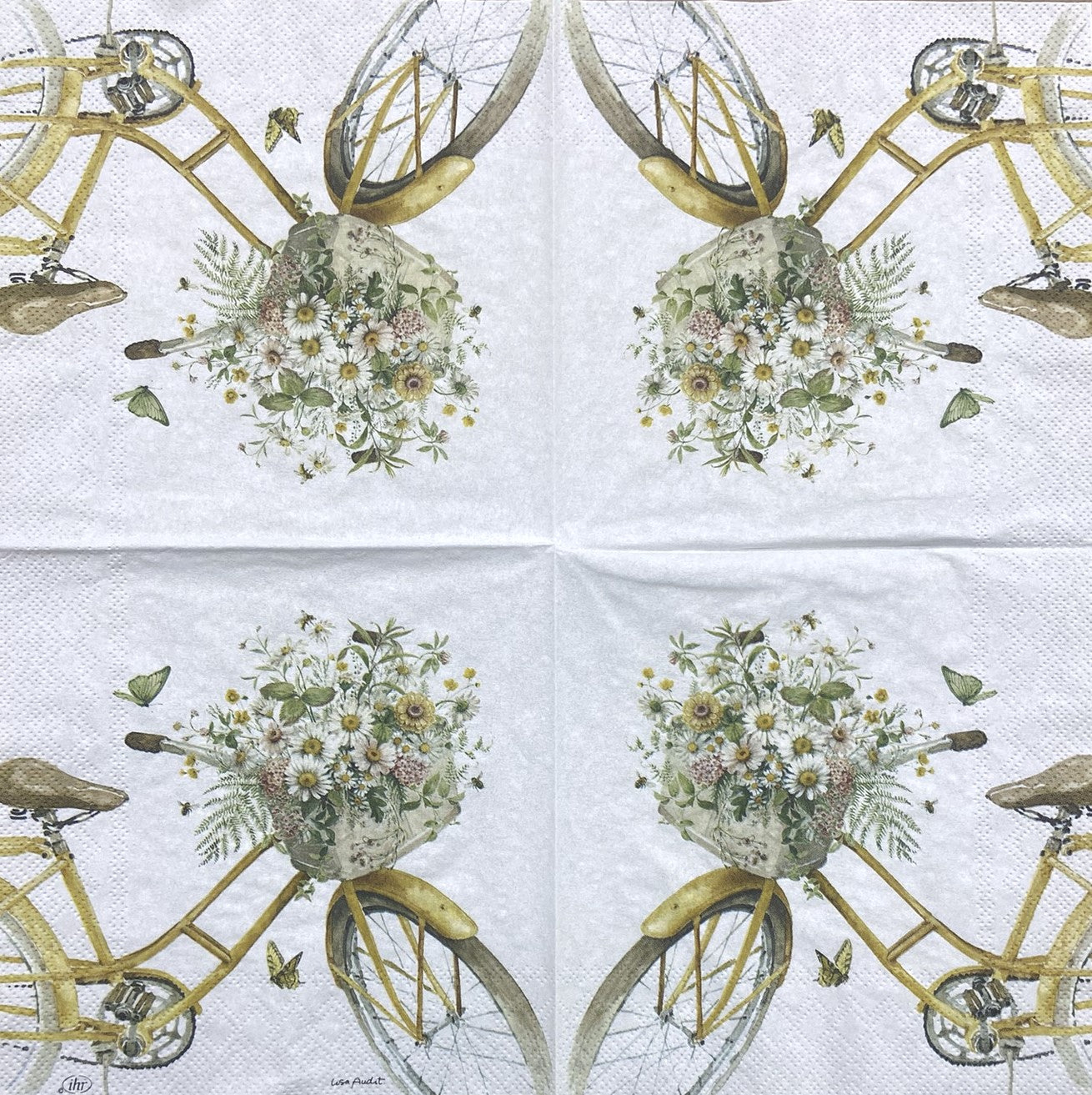 Decoupage napkins 6.5" (2pcs)- Flower Bike