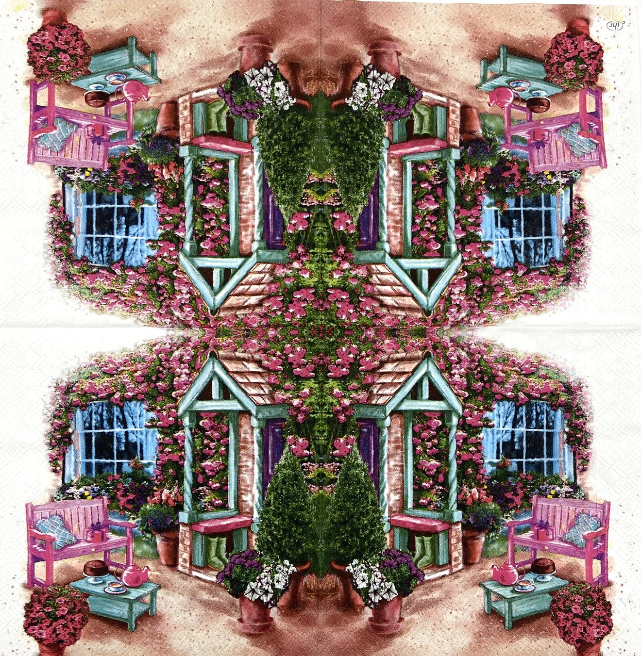 Decoupage napkins 6.5" (2pcs)- Garden View