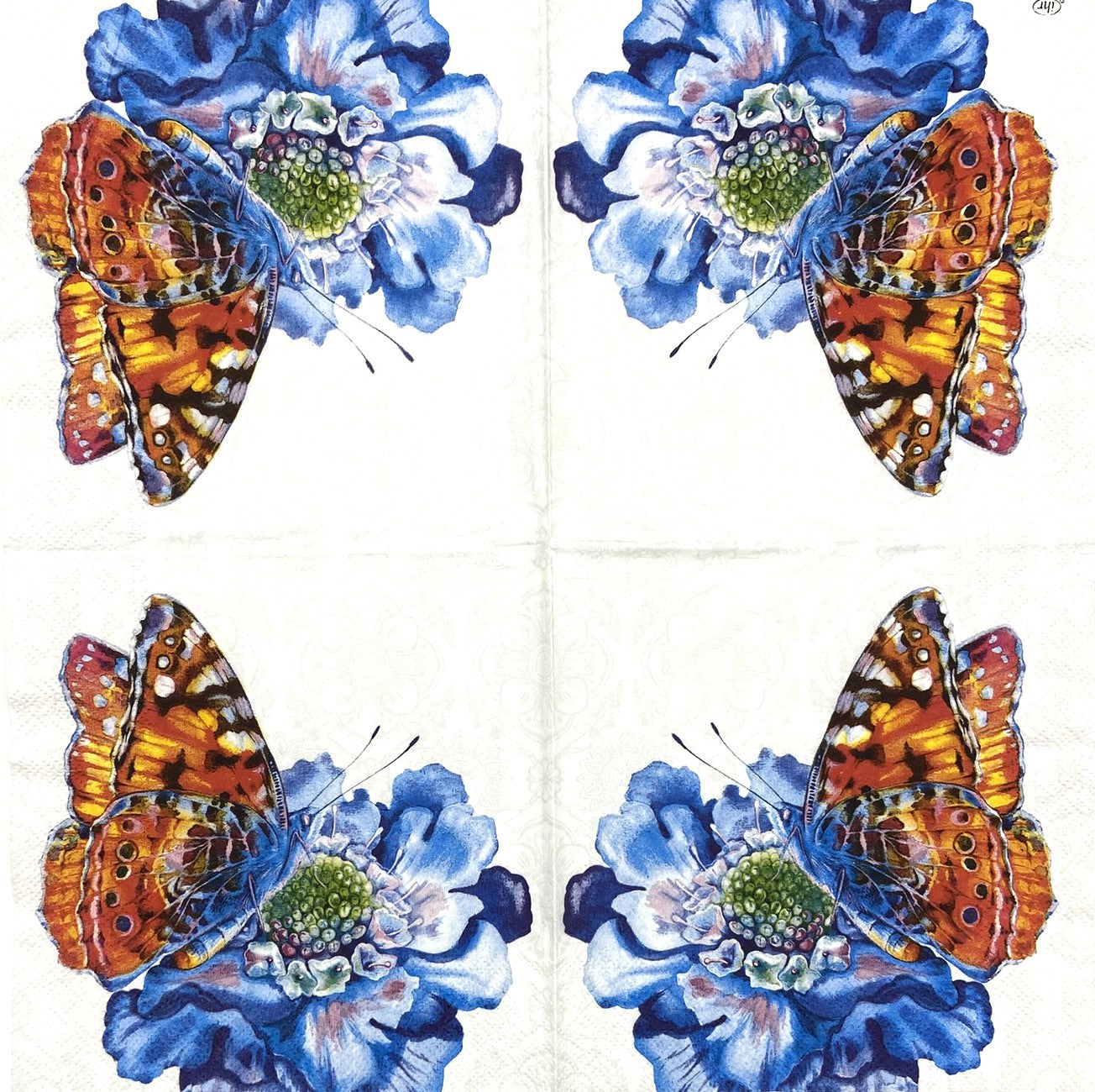 Decoupage napkins 6.5" (2pcs)- Graceful Butterfly