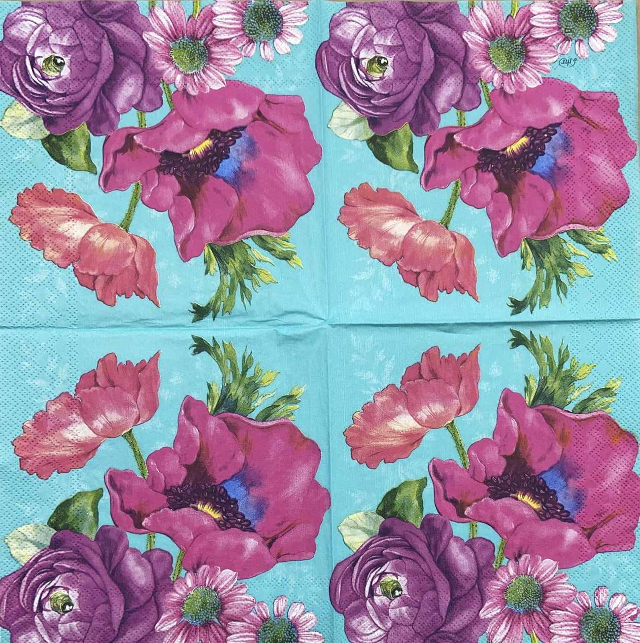 Decoupage napkins 6.5" (2pcs)- Joleen Turquoise