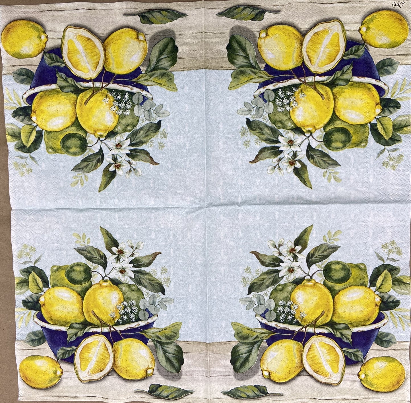 Decoupage napkins 6.5" (2pcs)- Lemon in Bowl
