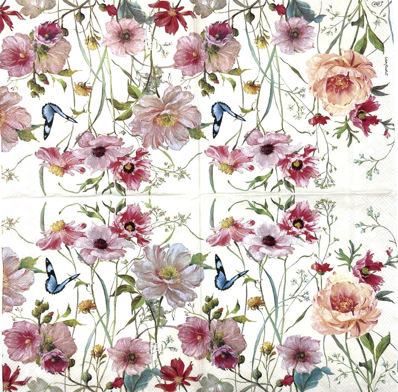 Decoupage napkins 6.5" (2pcs)- Living Wildflowers