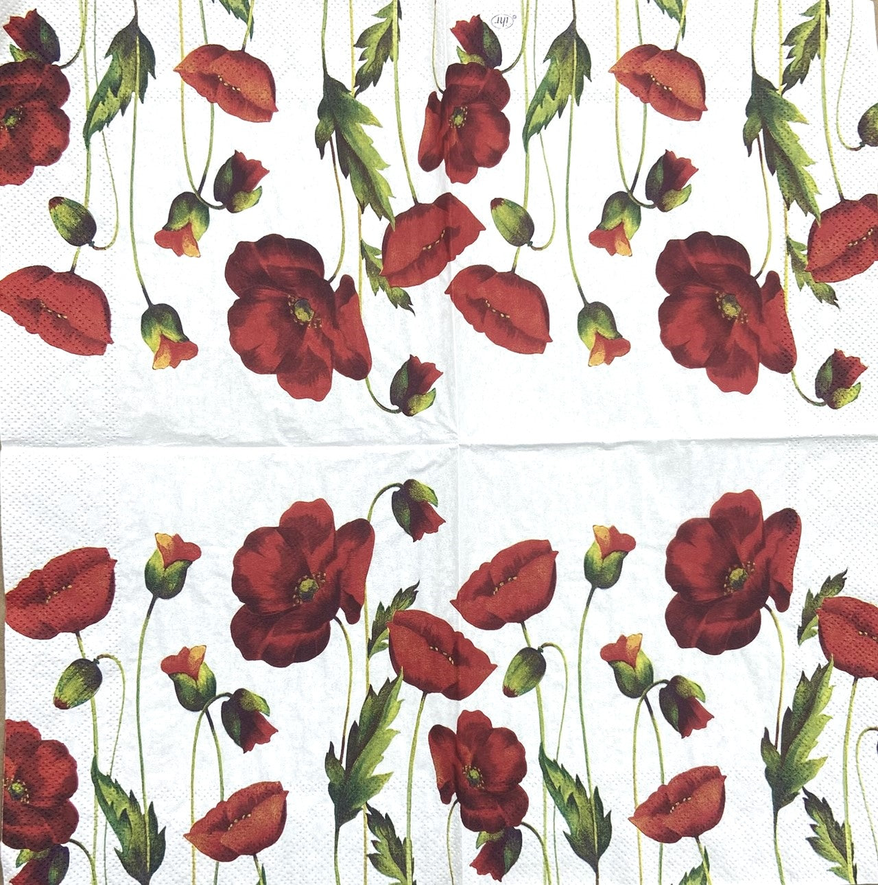 Decoupage napkins 6.5" (2pcs)- Poppy