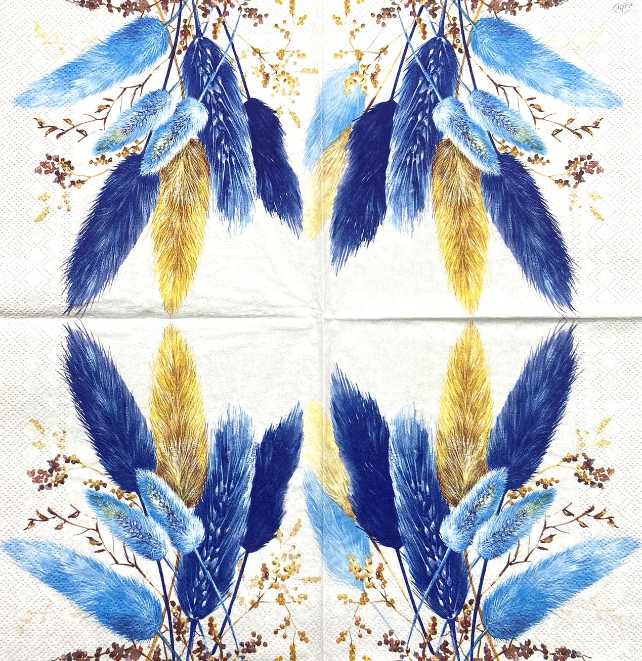 Decoupage napkins 6.5" (2pcs)- Pure Blue Style