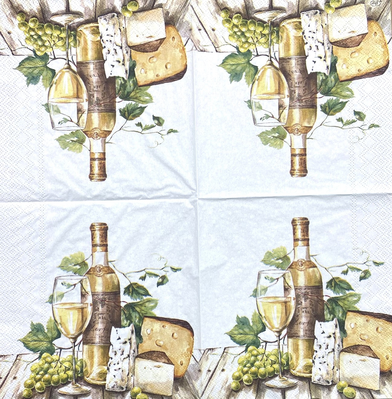 Decoupage napkins 6.5" (2pcs)- White Wine Tasting