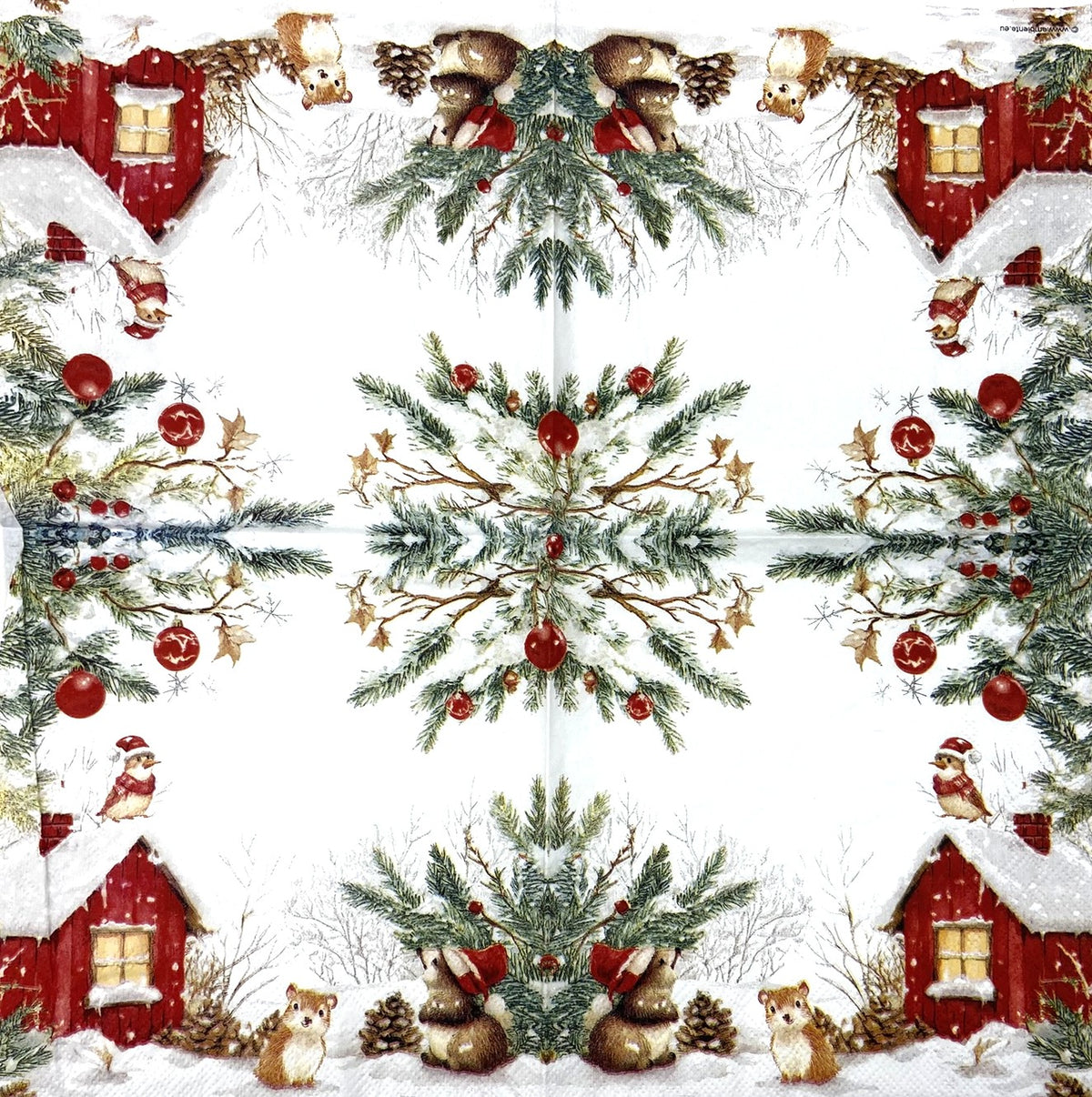 Servilletas para decoupage de 6,5" (2 unidades) - Diseño de muñeco de nieve