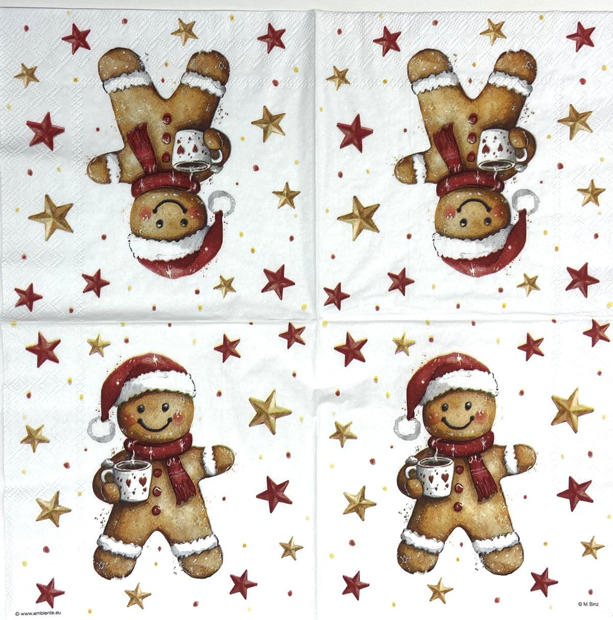 Servilletas para decoupage de 6,5" (2 unidades) - Diseño de muñeco de nieve