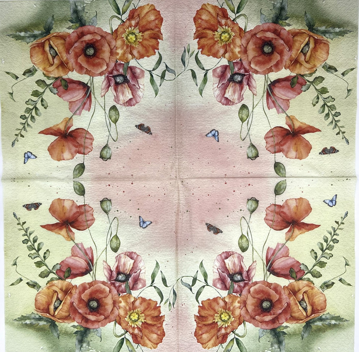 Decoupage Napkins 6.5" (2pcs)- Bouquet of Poppies