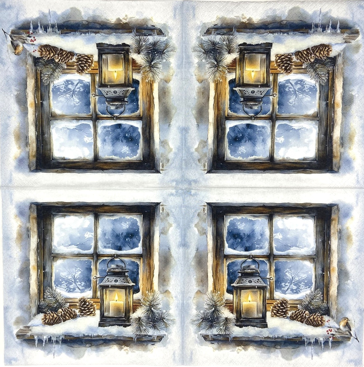 Decoupage Napkins 6.5" (2pcs)- Frosted Window