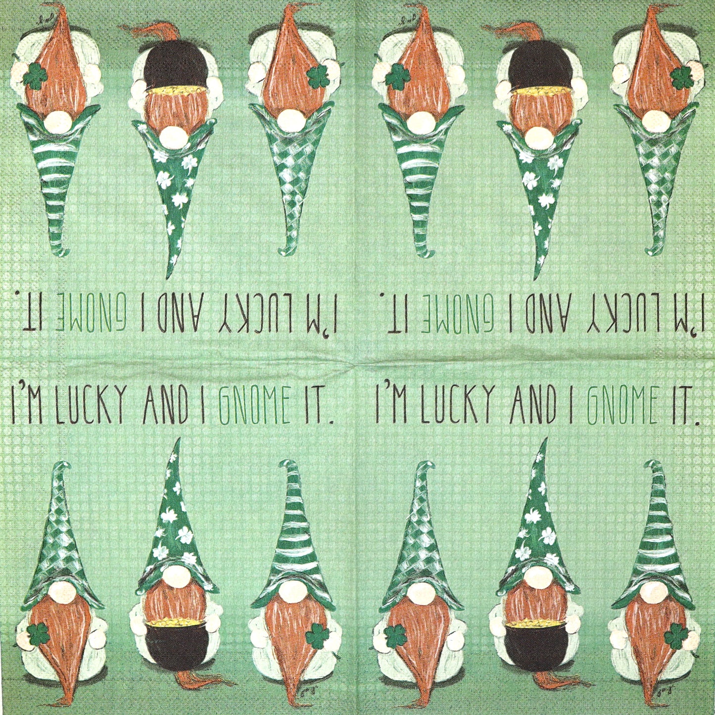 Decoupage Napkins 5" - Lucky Gnomes