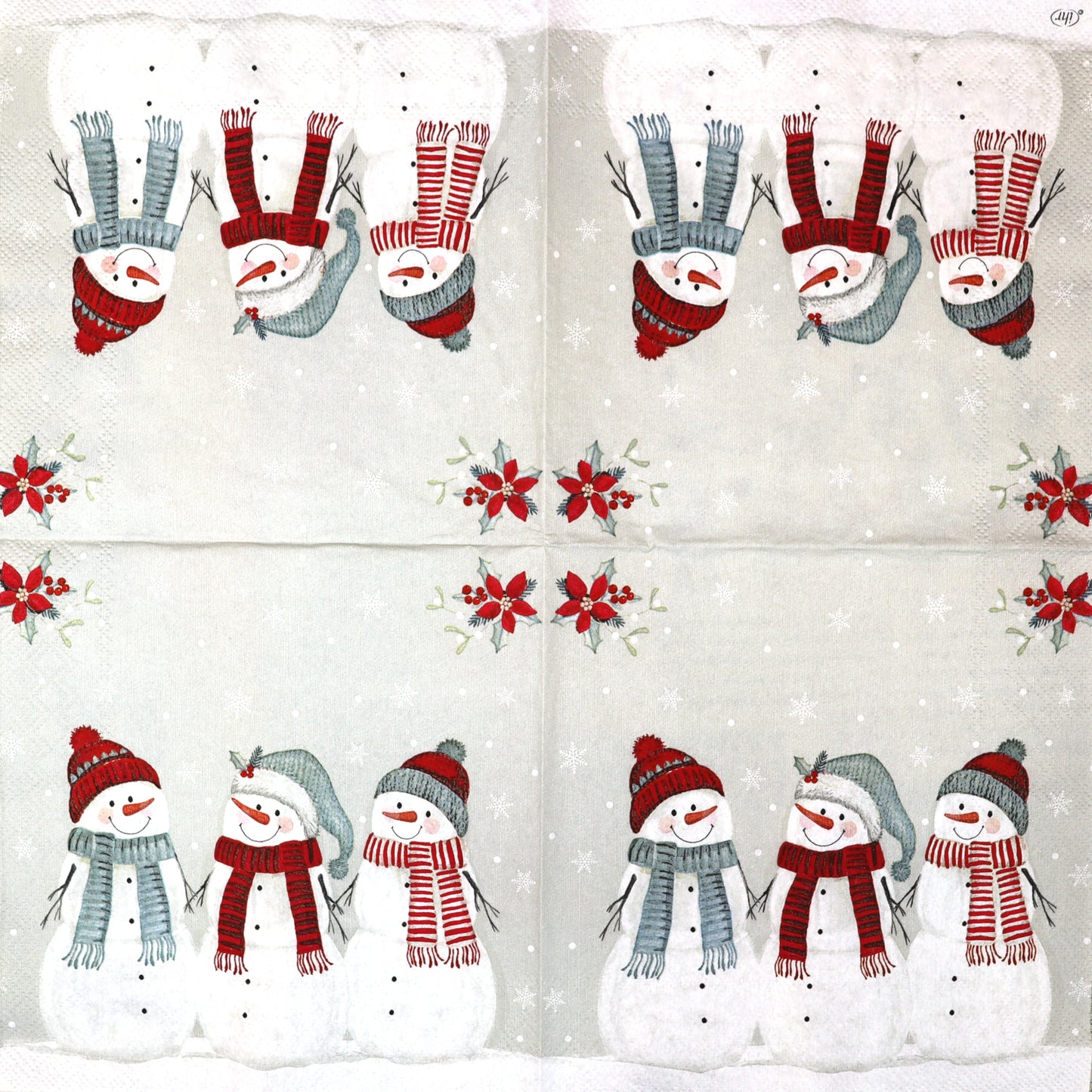 Decoupage Napkins 6.5" - Three Snowmen