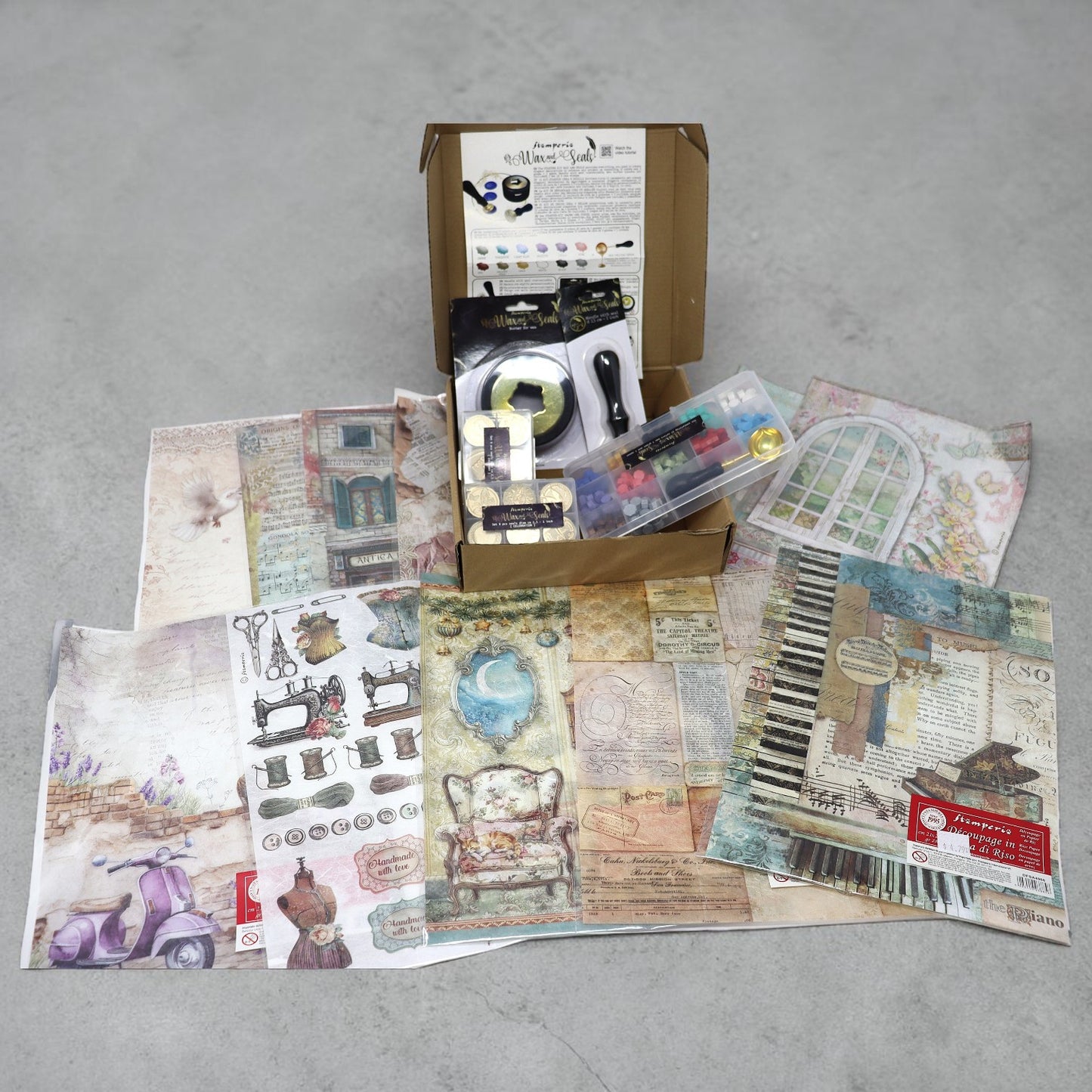 Mega Value Bundle #2 - Stamperia Wax Kit and Rice Papers
