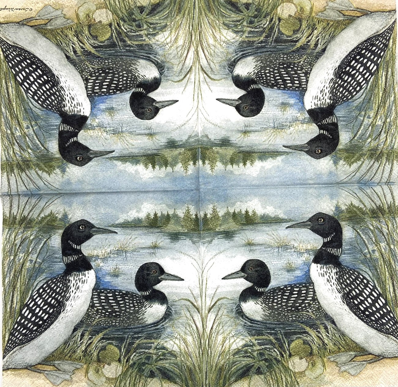 Decoupage Napkins 5" (2pcs)- Loons