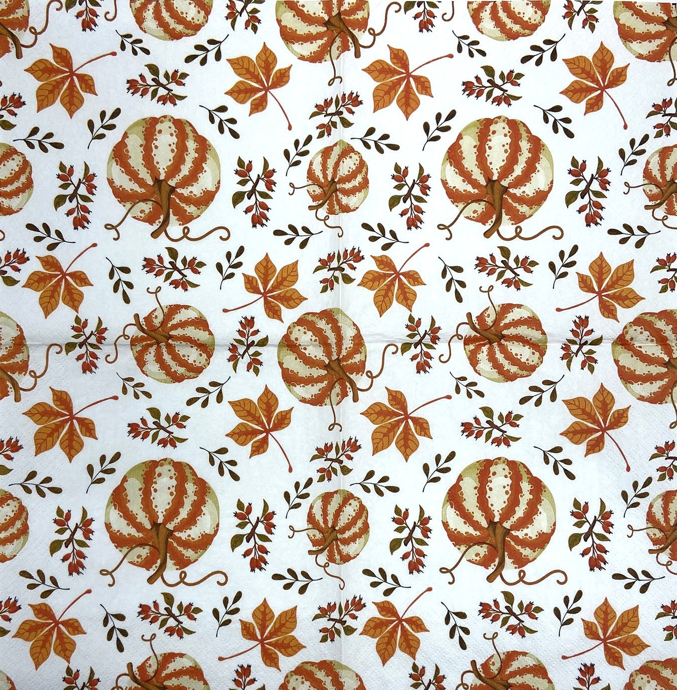 Decoupage Napkins, Lunch 6.5" (2pcs)- Scattered Pumpkins