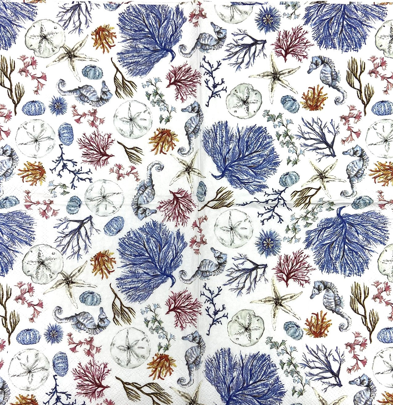 Decoupage Napkins, Lunch 6.5" (2pcs)- Blue Coastal