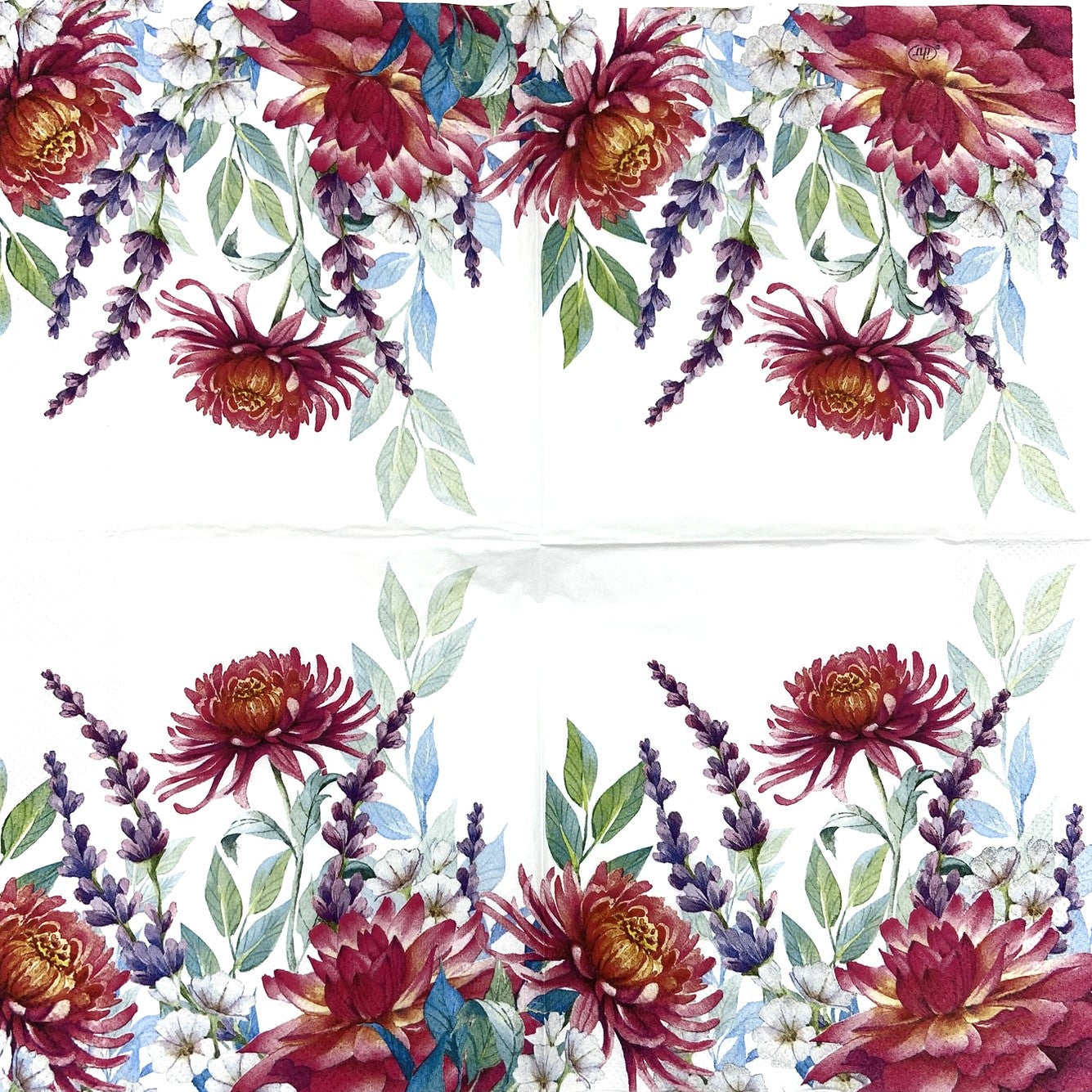 Decoupage Napkins, Lunch 6.5" (2pcs)- Colorful Garden