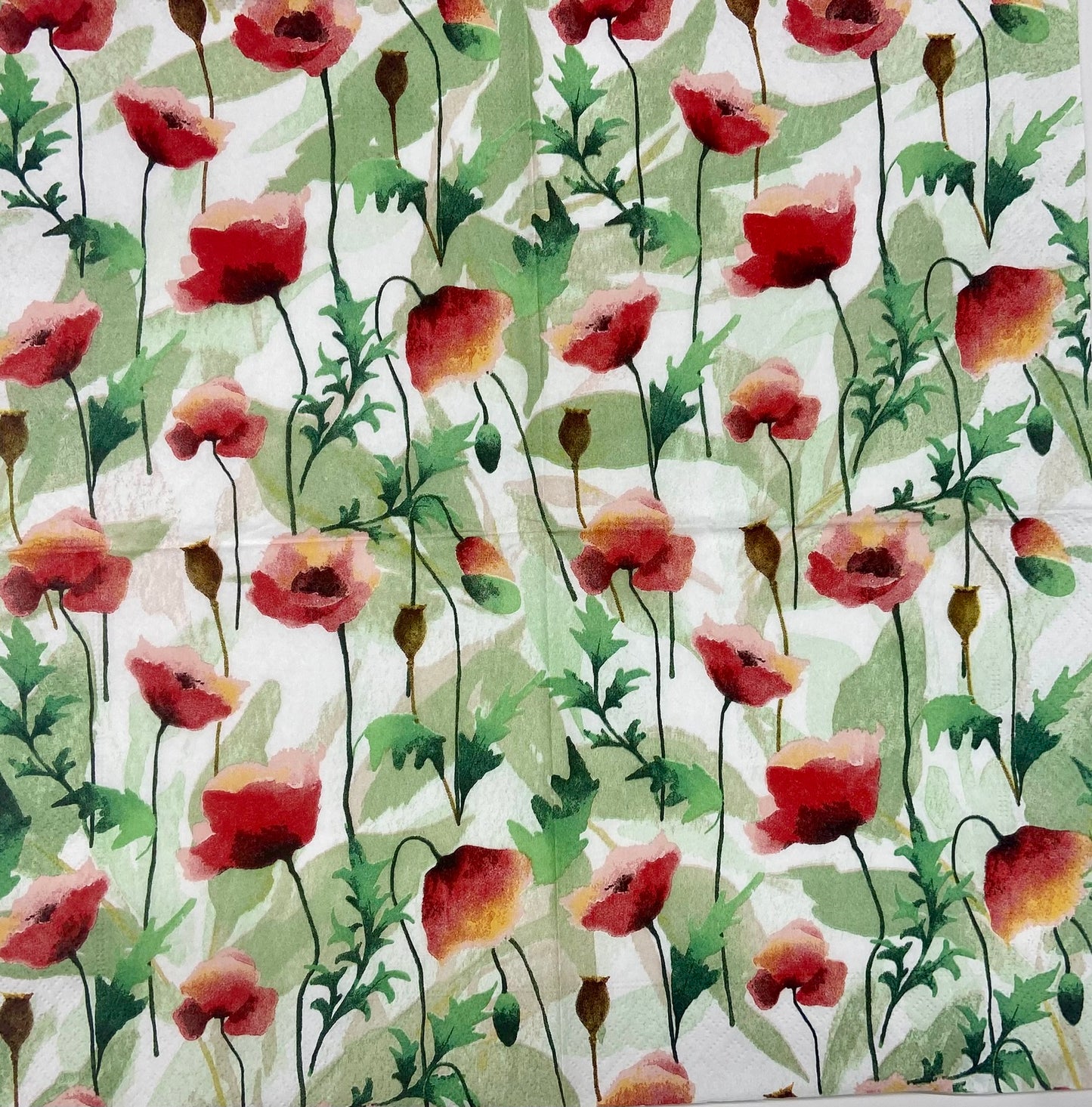 Decoupage Napkins 6.5" (2pcs)- Poppies Delight