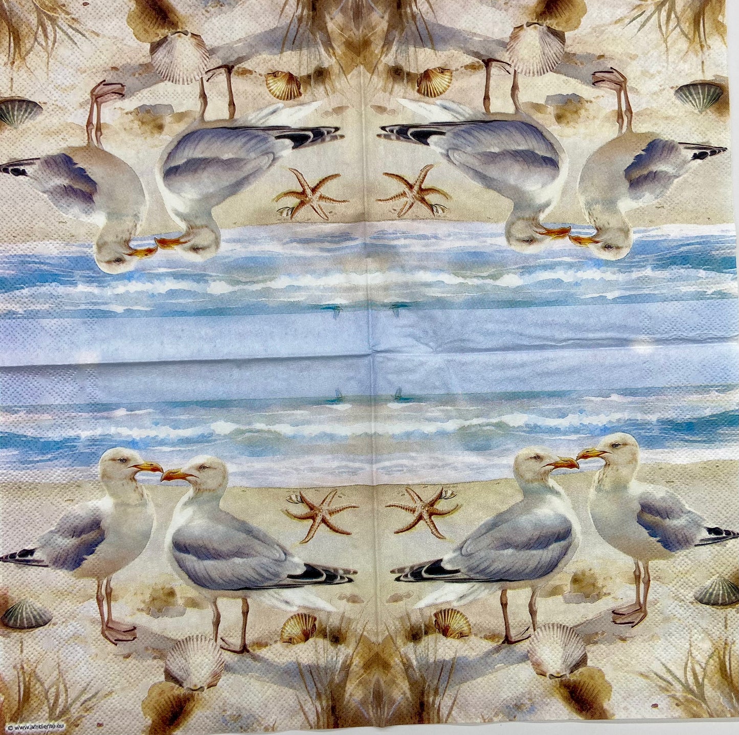 Decoupage Napkins 6.5" (2pcs)- Seagulls