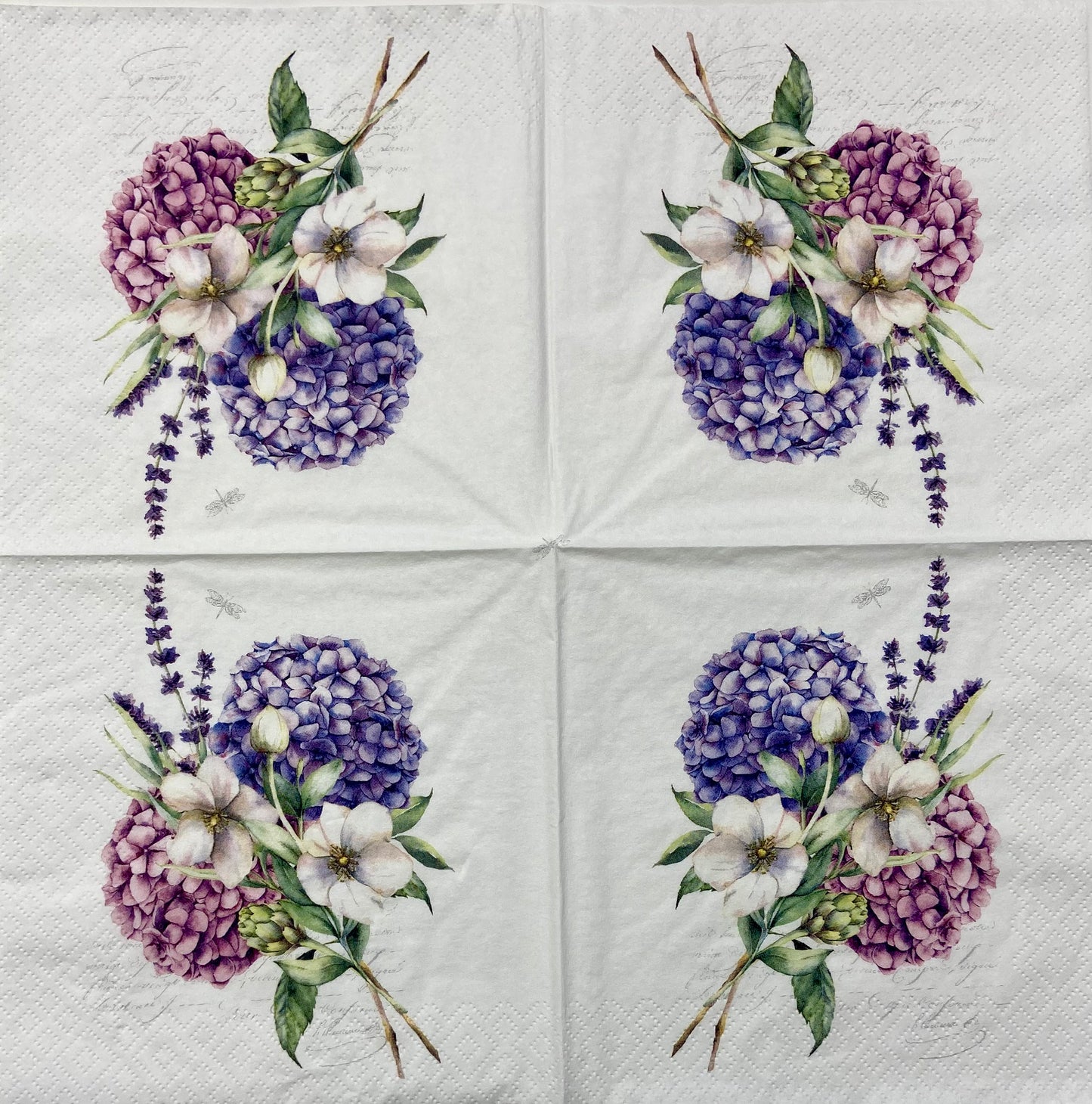Decoupage Napkins 6.5" (2pcs)- Ramilette De Hortensias