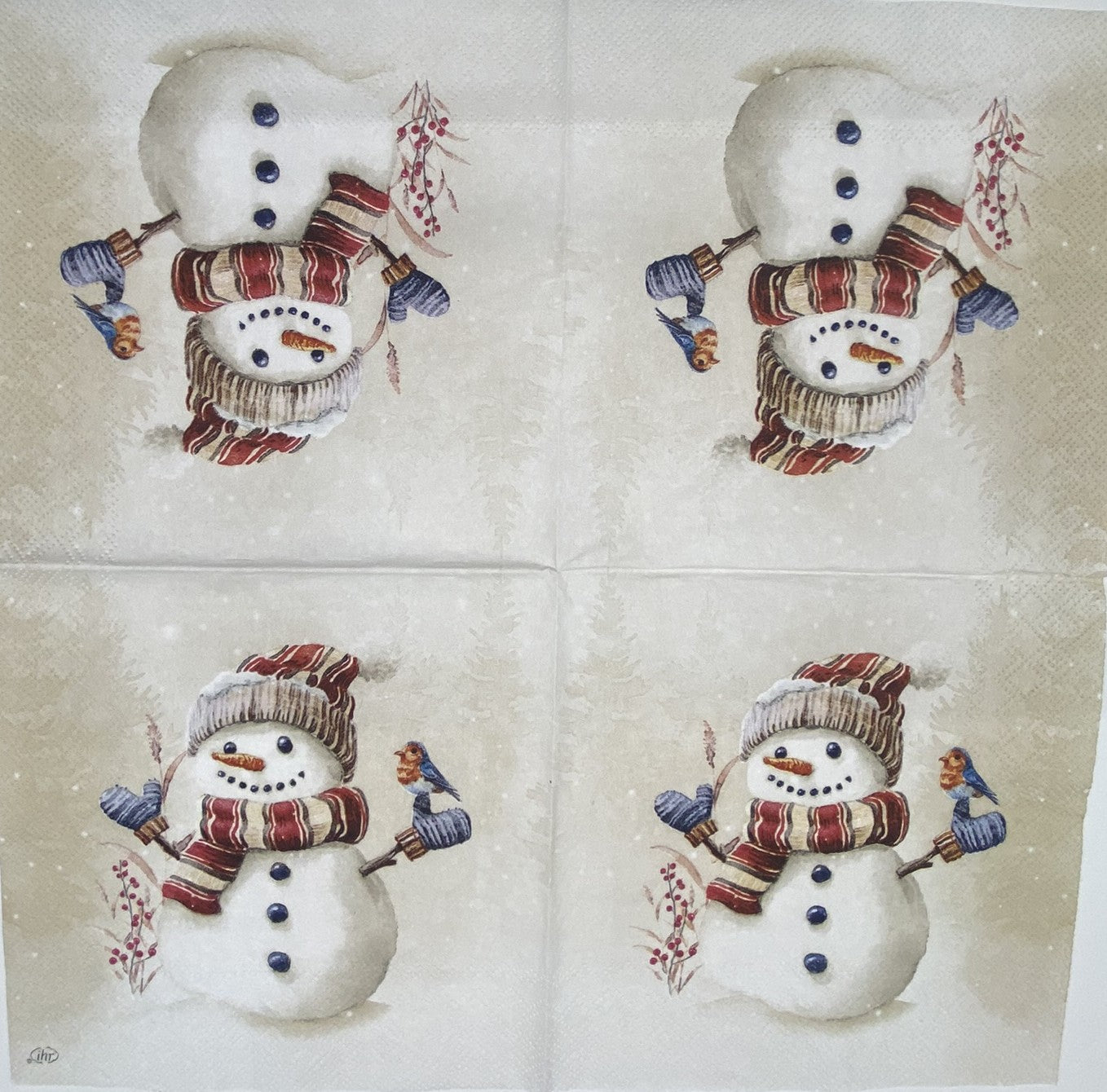 Decoupage Napkins 6.5" (2pcs)- Oscar the Snowman