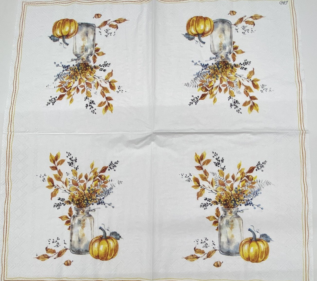 Decoupage Napkins 6.5" (2pcs)- Autumn Glow Bouquet