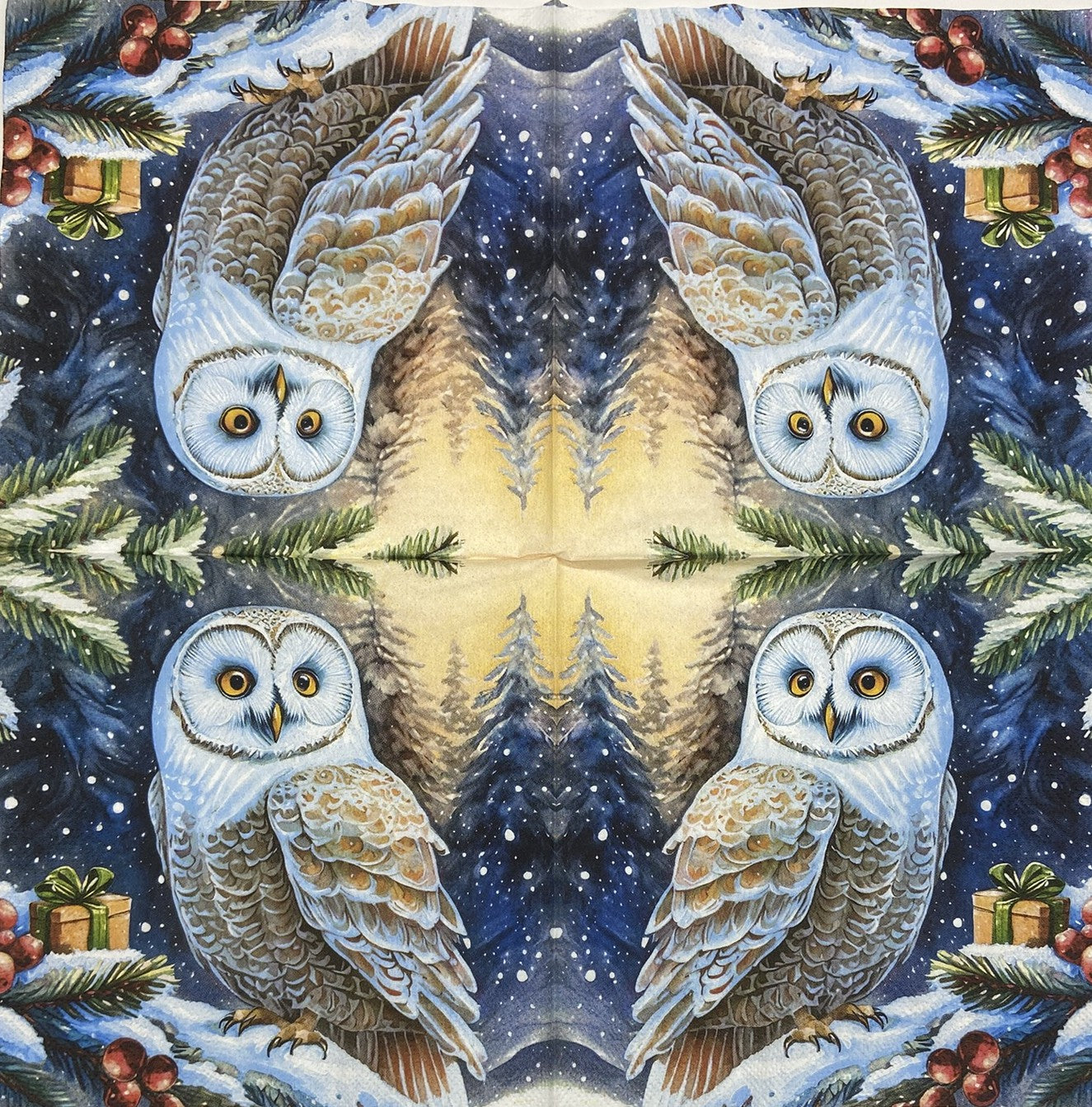 Decoupage Napkins 6.5" (2pcs)- Winter Owl