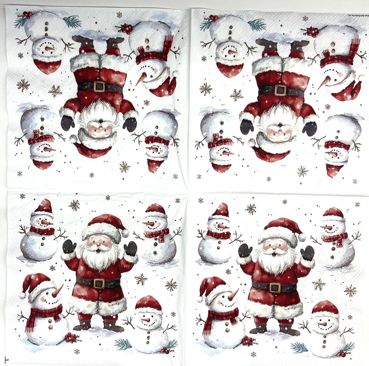 Servilletas para decoupage de 6,5" (2 unidades) - Diseño de muñeco de nieve