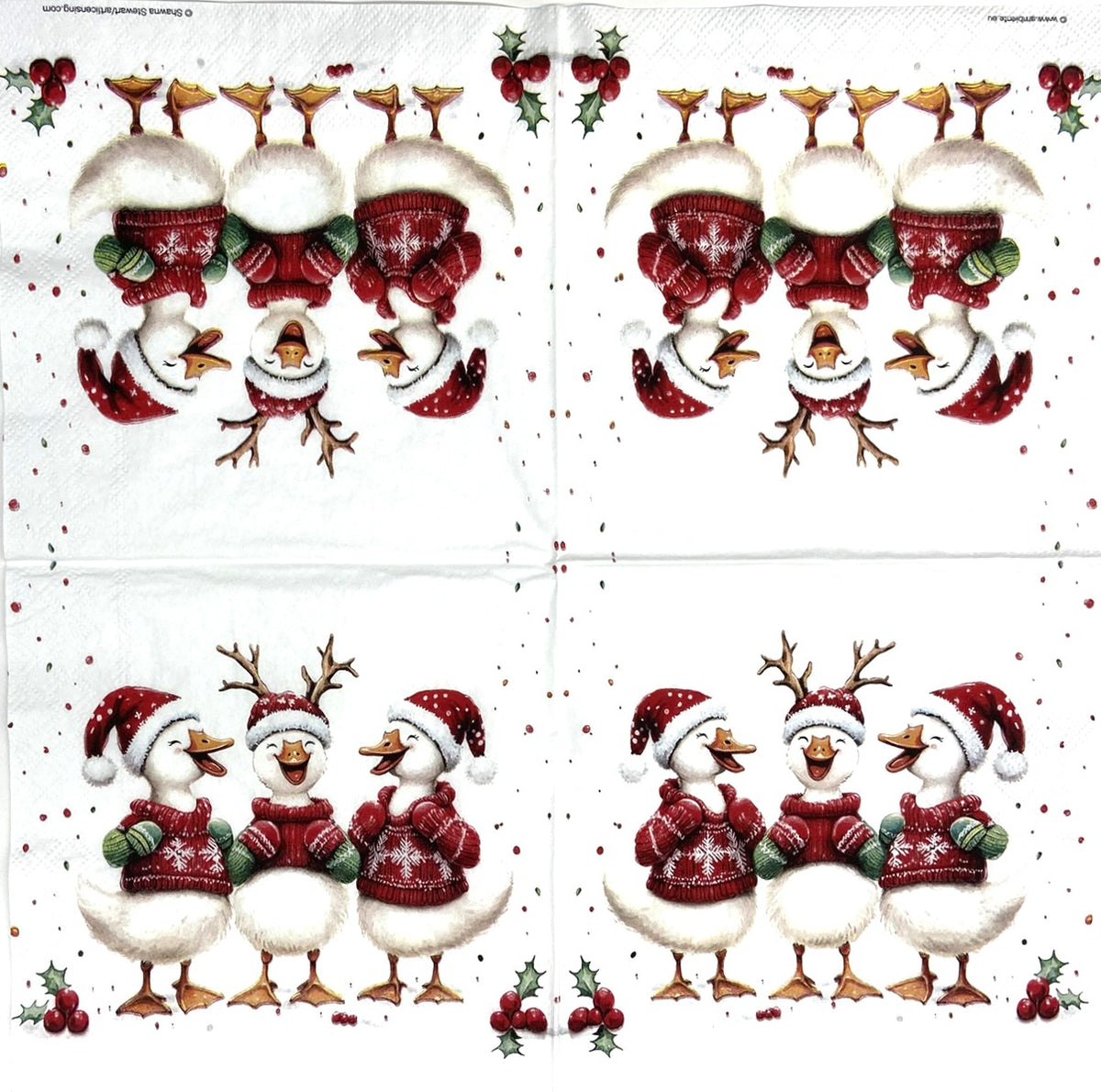 Servilletas para decoupage de 6,5" (2 unidades) - Diseño de muñeco de nieve