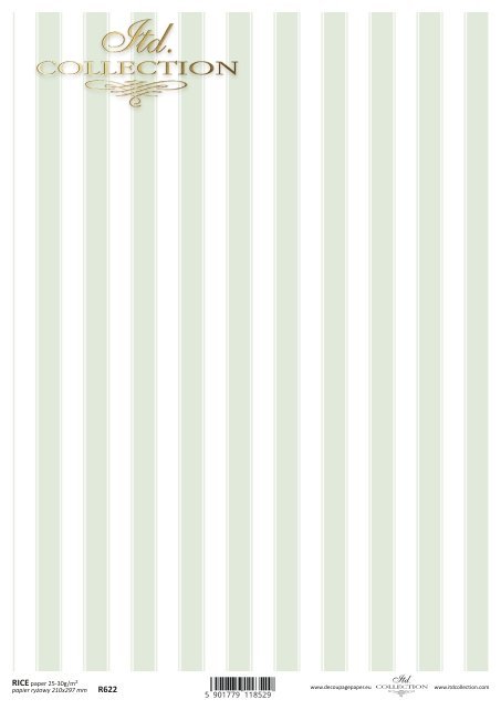 ITD Collection A4 Rice Paper - Green Stripes R0622